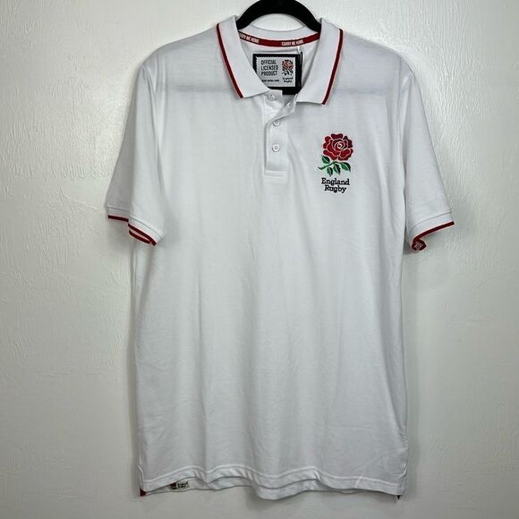 Official RFU England Rugby Core Embroidered Badge Polo Shirt Size L - Picture 2 of 10